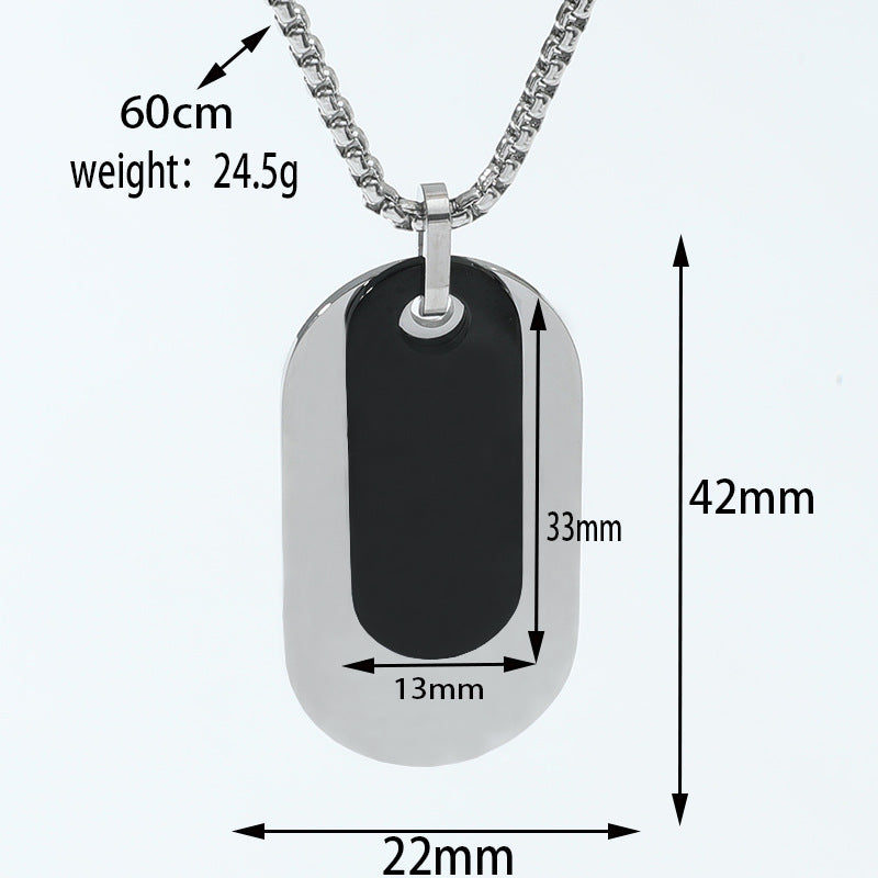 simple style stainless steel titanium steel plating men's necklace