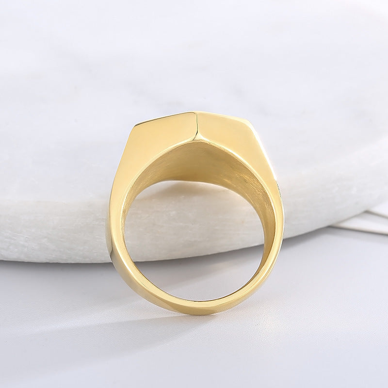 Titanium Steel 18K Gold Plated  Plating Geometric Rings