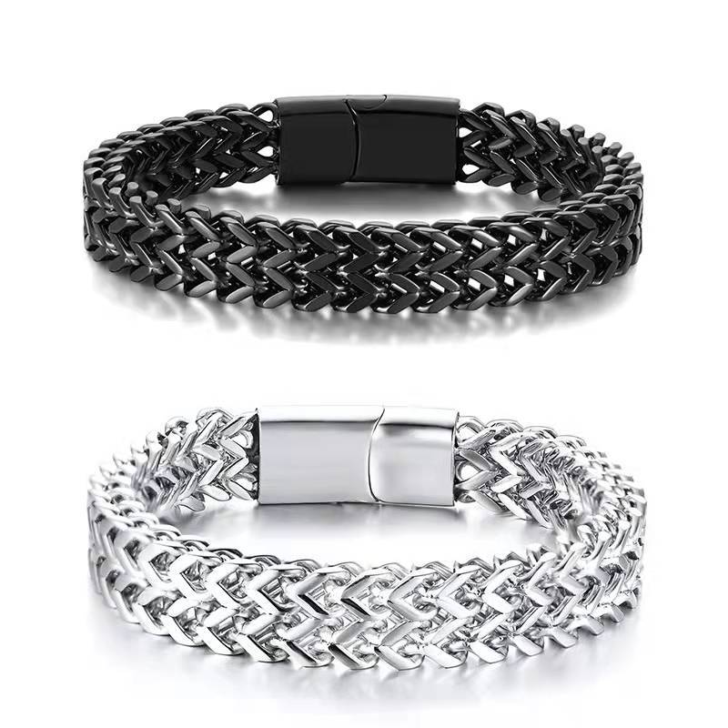 Geometric titanium steel plating bracelets