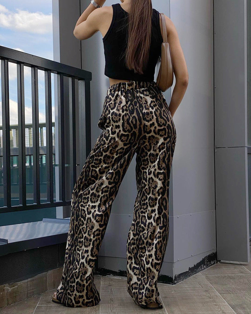 Women's Daily Streetwear Leopard Full Length Casual Pants