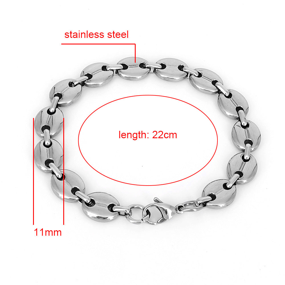 Fashion Titanium Steel No Inlaid Men'S Bracelets