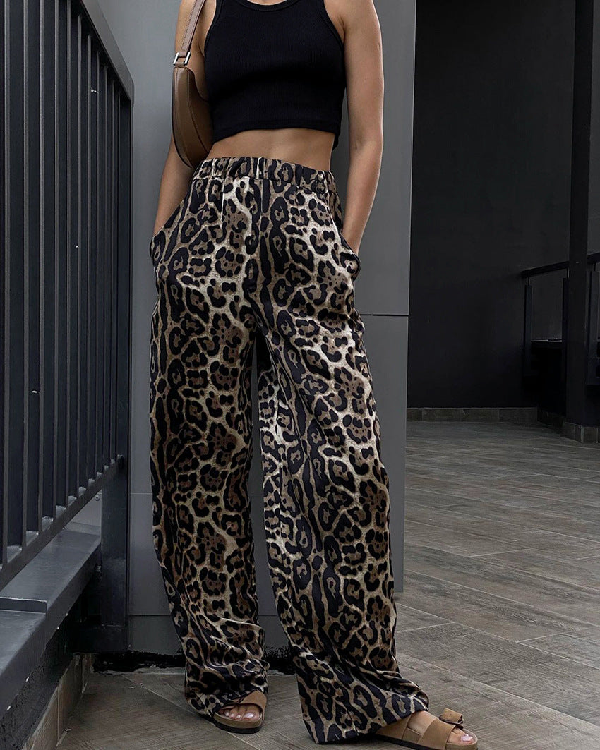 Women's Daily Streetwear Leopard Full Length Casual Pants