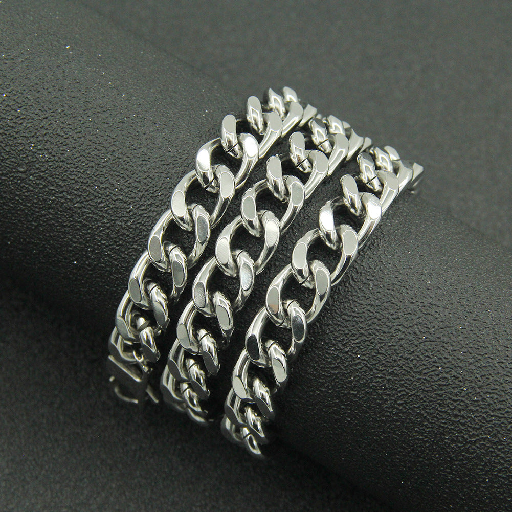 geometric titanium steel no inlaid men's bracelets