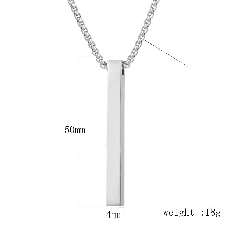 simple style geometric stainless steel titanium steel plating men's pendant necklace