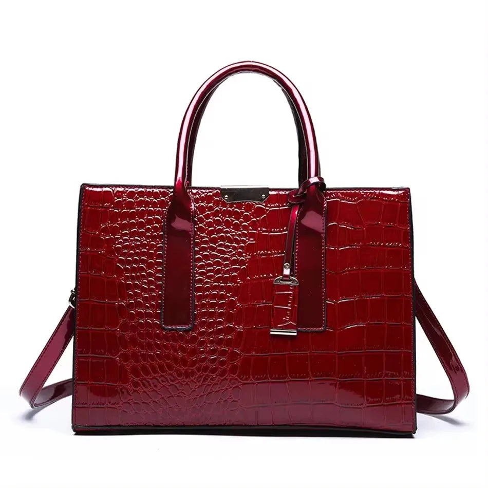 Luxury Handbag Fashion Print Large Capacity Soft Leather