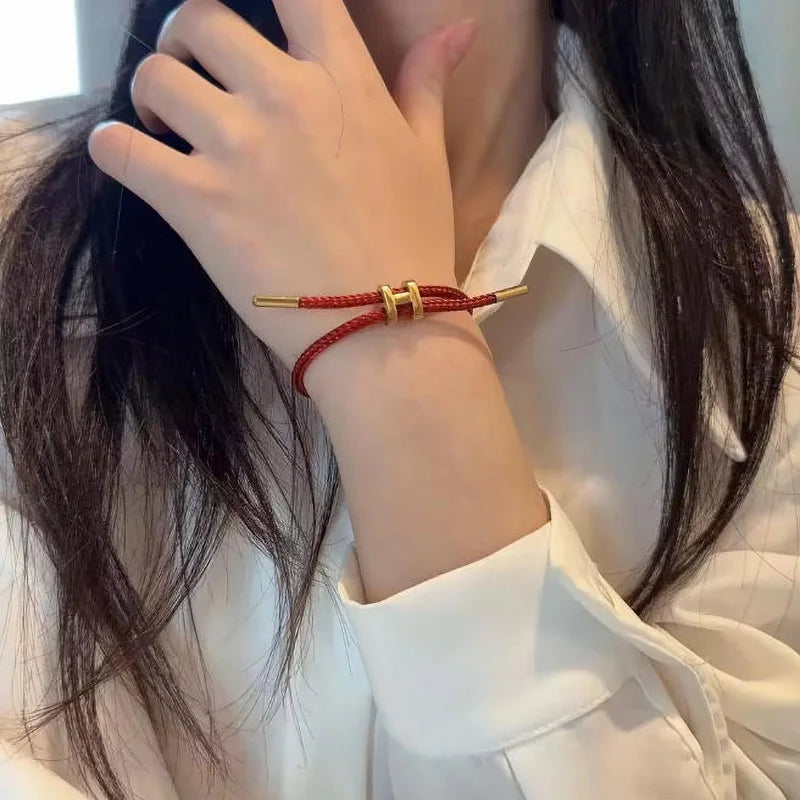 Fashionable and elegant H-buckle stainless steel rope bracelet
