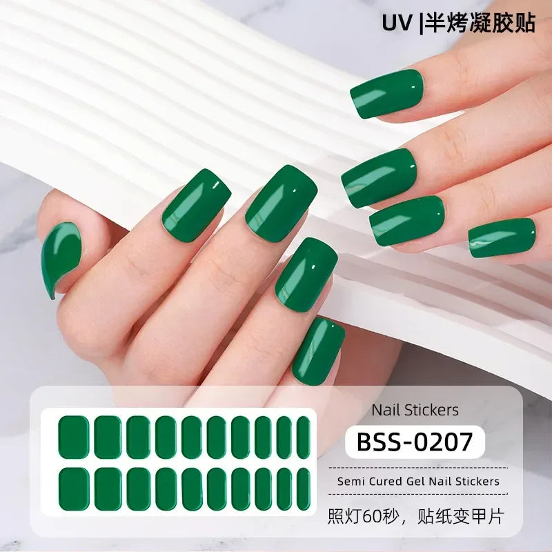 Strips Semi-cured Gel Nail Stickers Waterproof