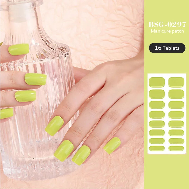 Strips Semi-cured Gel Nail Stickers Waterproof