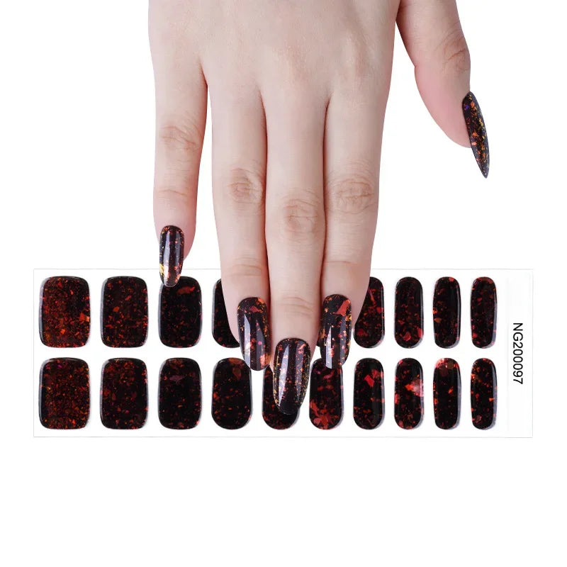 Strips Semi-cured Gel Nail Stickers Waterproof