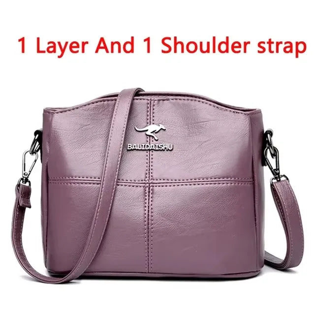 Luxury Handbag Fashion Print Large Capacity Soft Leather