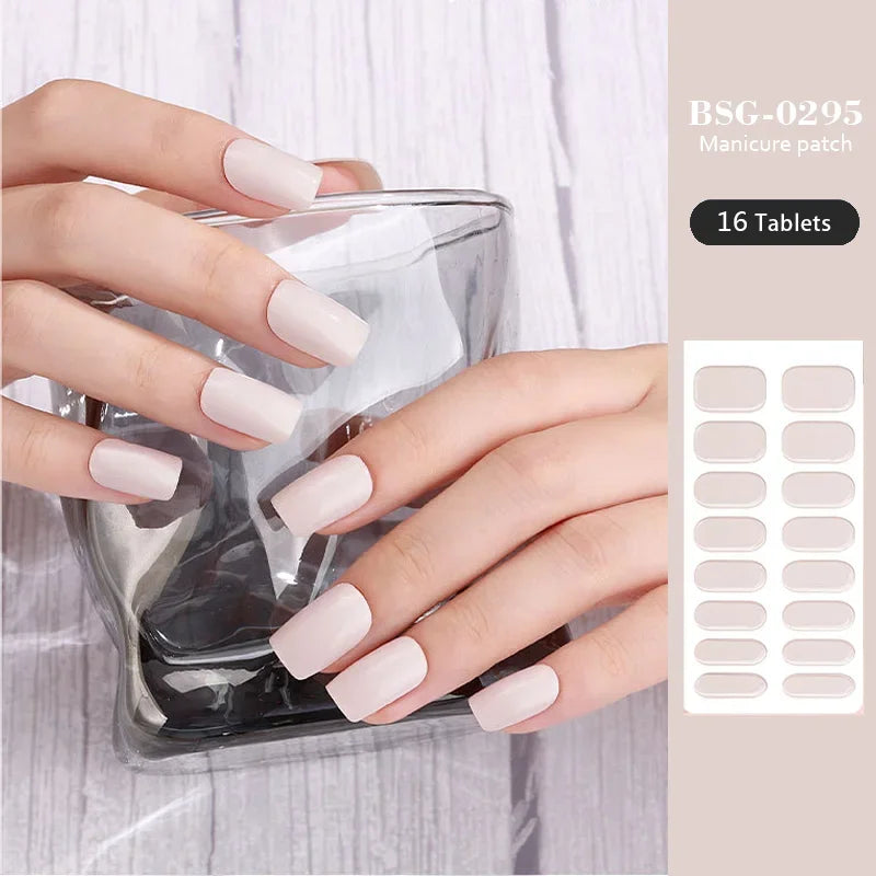 Strips Semi-cured Gel Nail Stickers Waterproof