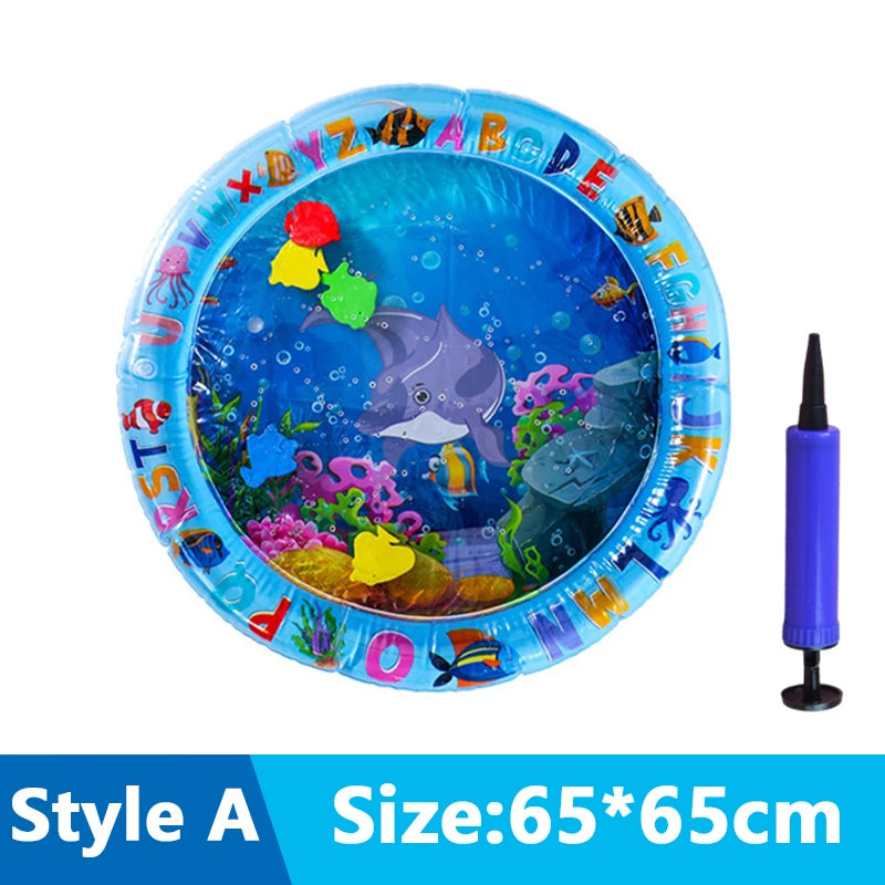 Cats Sensory Water Play Mat With Fish Thickened Inflatable Water Bed