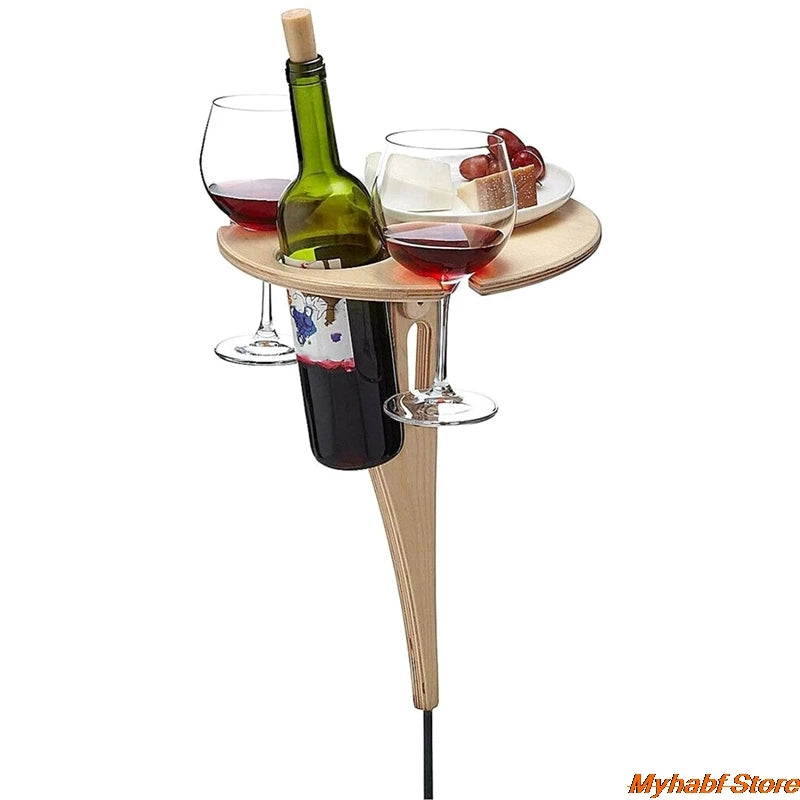 Beach or park table with wine and glasses area