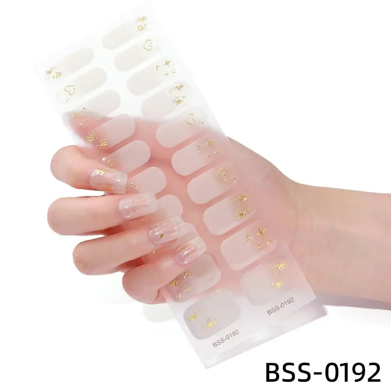 Strips Semi-cured Gel Nail Stickers Waterproof