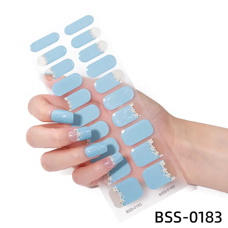 Strips Semi-cured Gel Nail Stickers Waterproof