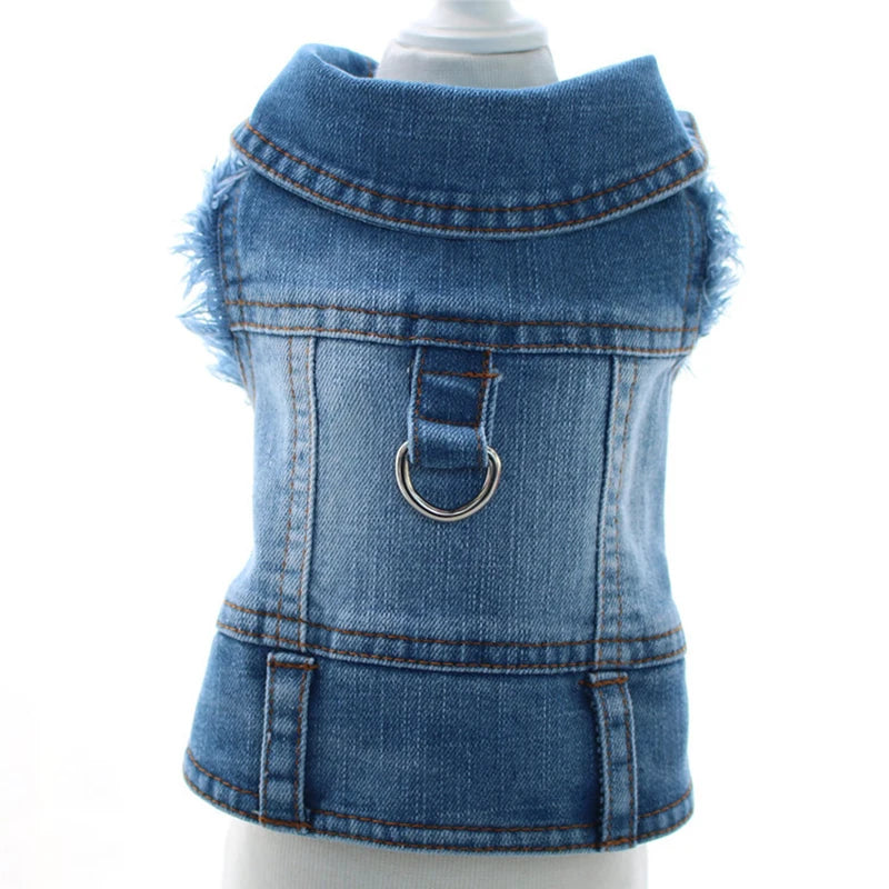 Summer Dog Denim Vest For Small Medium Dogs Puppy Shirt