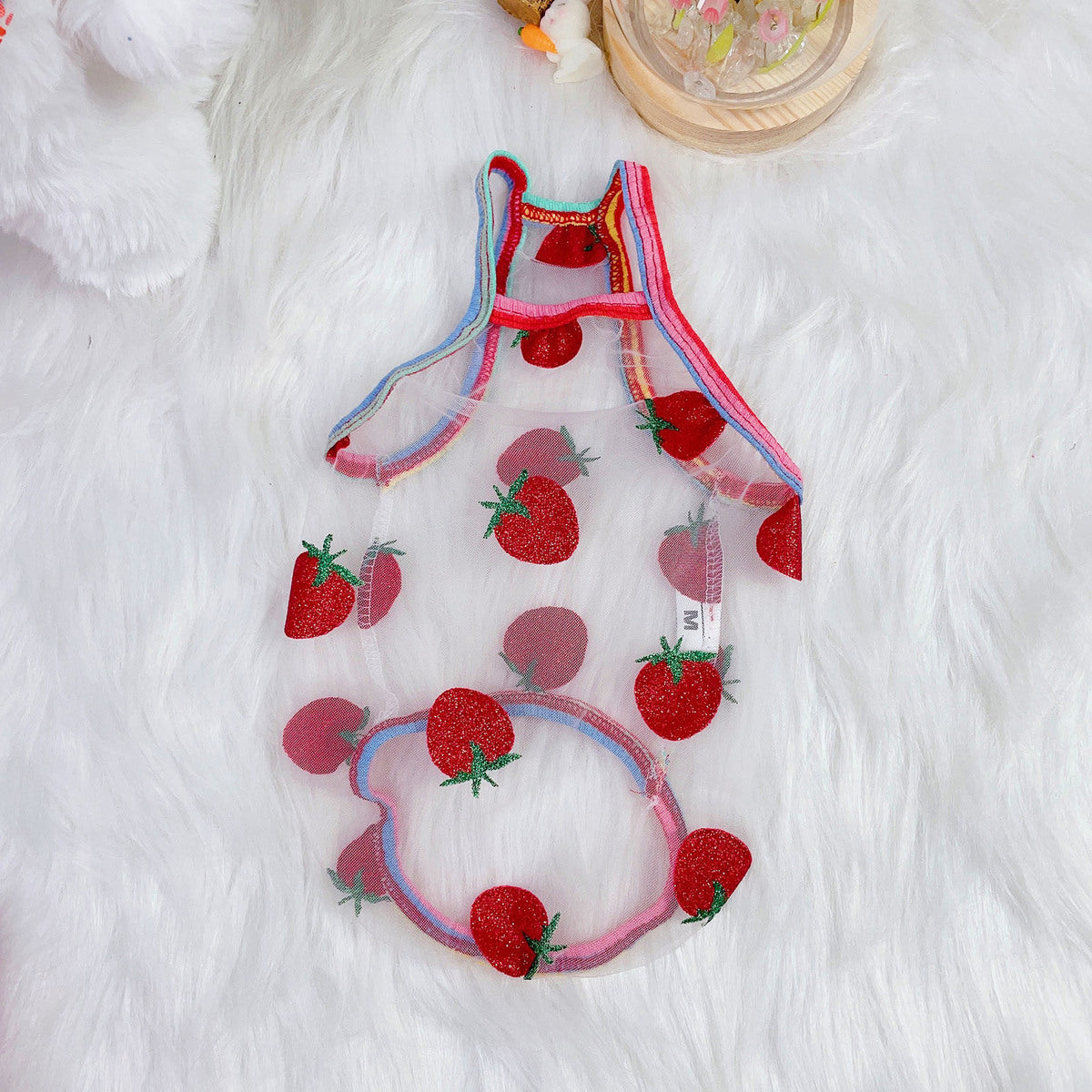 Dogs Cute Mesh Strawberry Camisole