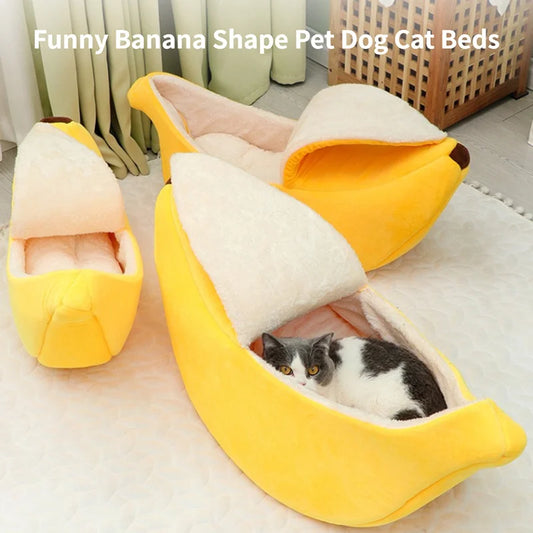 Banana Cat Bed House Funny Cute Cozy Cat Mat Beds Warm Durable Portable