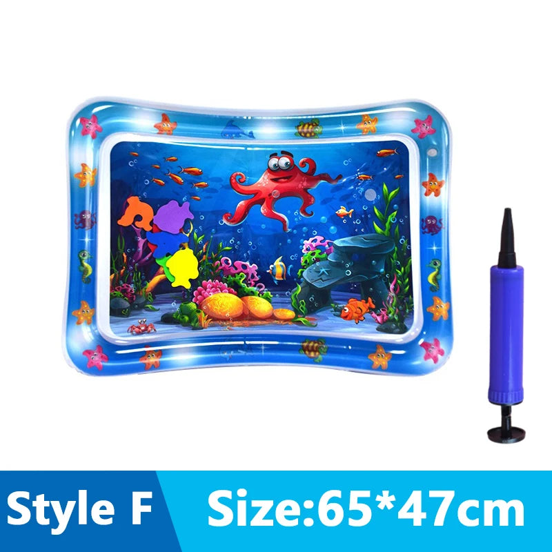 Cats Sensory Water Play Mat With Fish Thickened Inflatable Water Bed