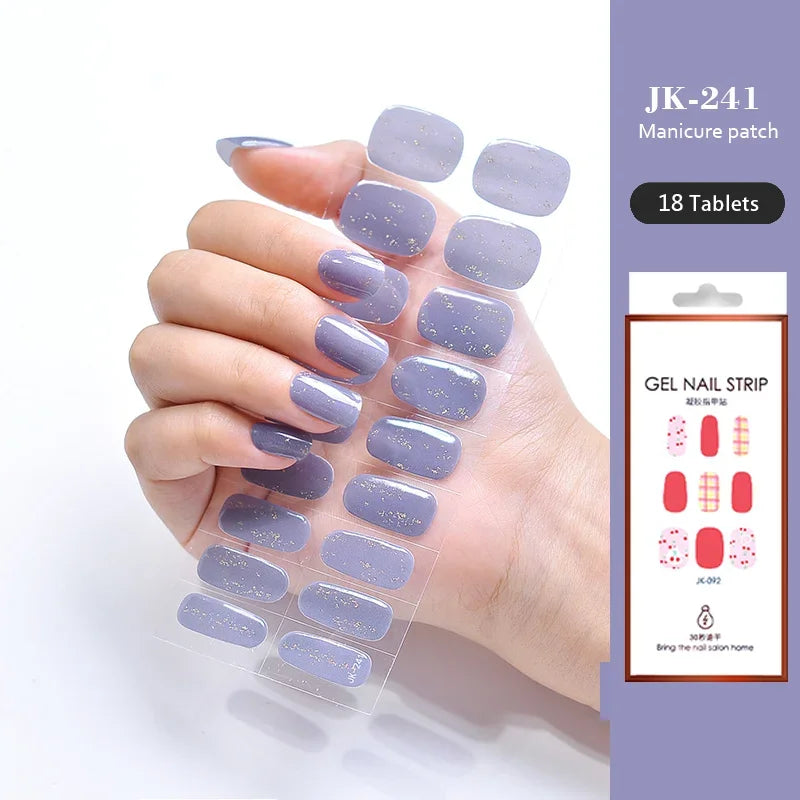 Strips Semi-cured Gel Nail Stickers Waterproof