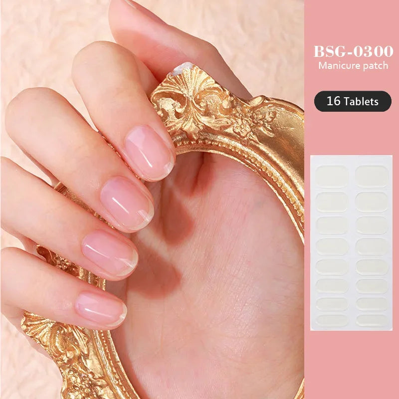 Strips Semi-cured Gel Nail Stickers Waterproof