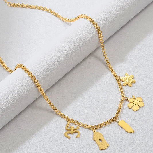 Puerto Rico  Traditional Symbol PR Hibiscus Necklaces