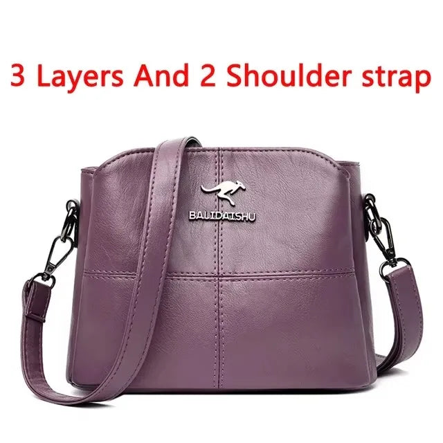 Luxury Handbag Fashion Print Large Capacity Soft Leather