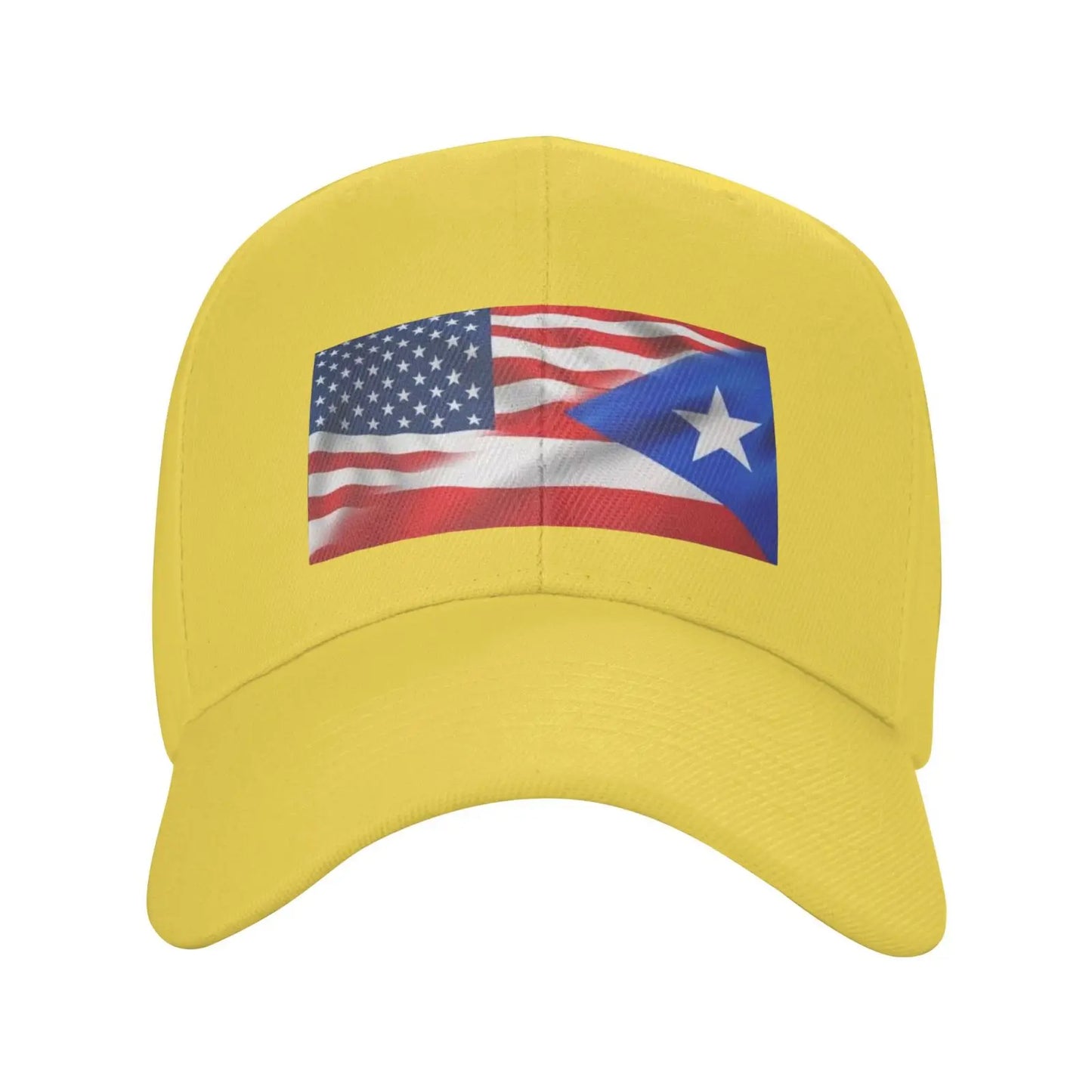 Half American Half Puerto Rico Flag Peaked Cap Unisex