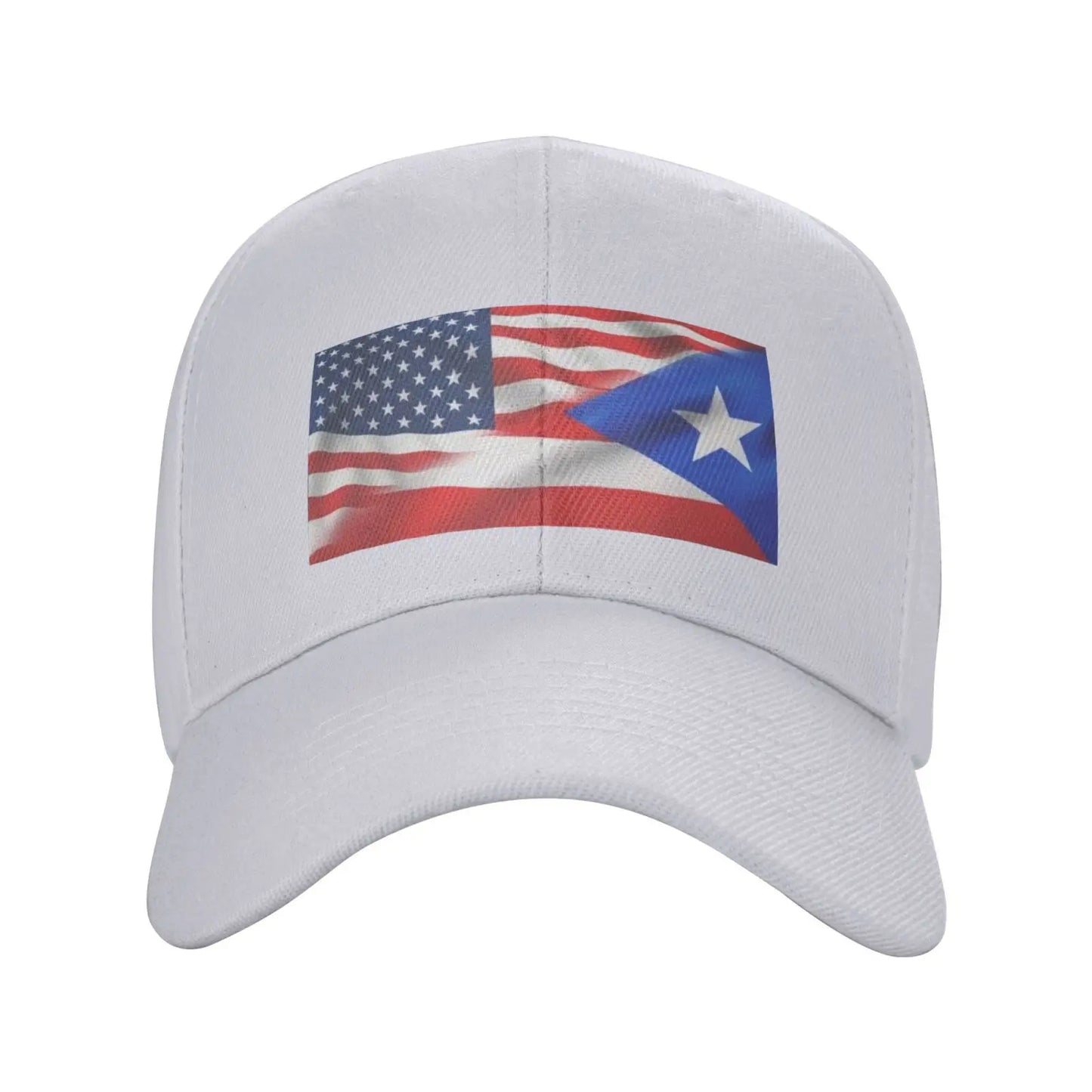 Half American Half Puerto Rico Flag Peaked Cap Unisex