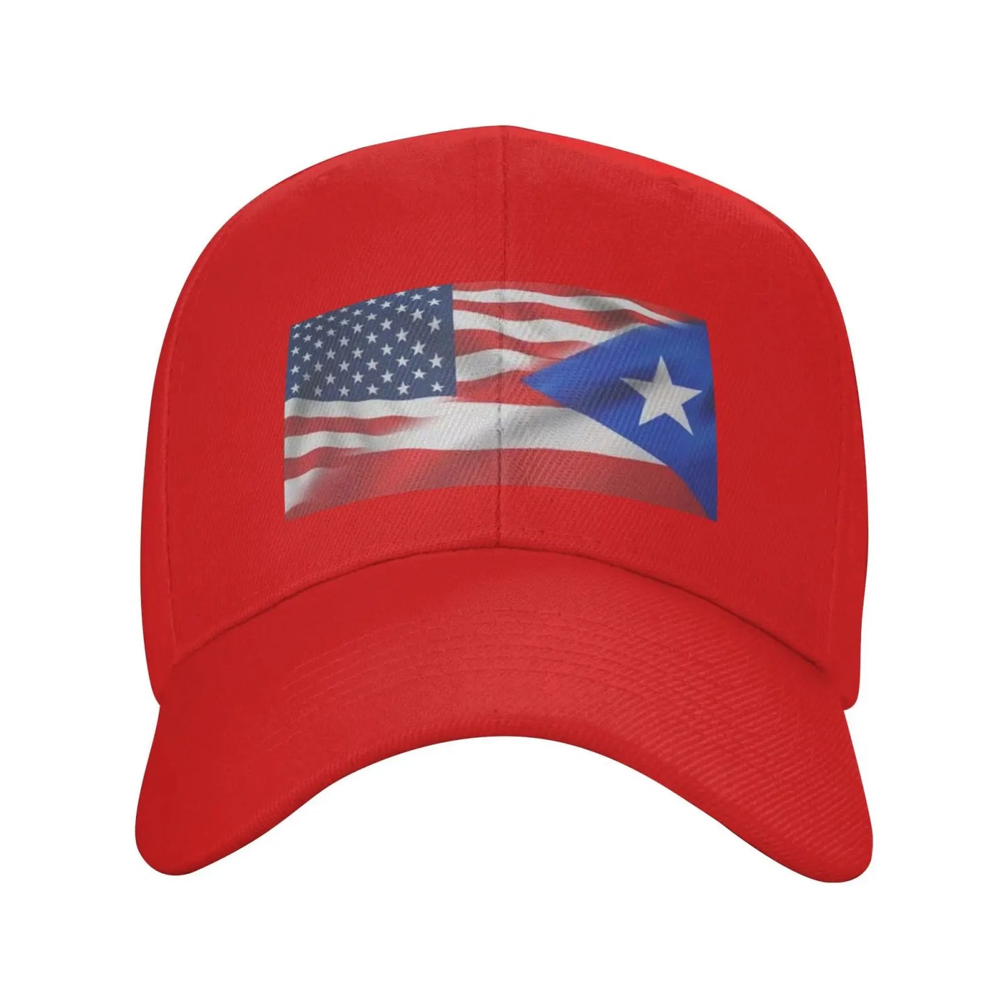 Half American Half Puerto Rico Flag Peaked Cap Unisex