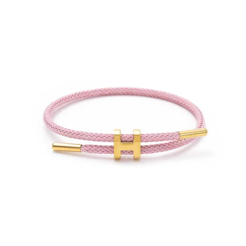 Fashionable and elegant H-buckle stainless steel rope bracelet