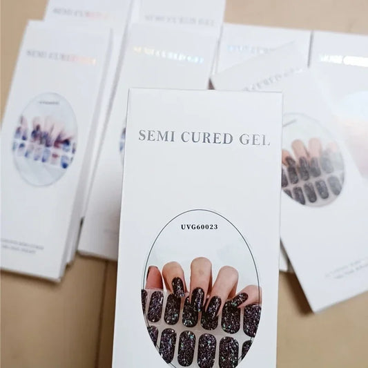 Strips Semi-cured Gel Nail Stickers Waterproof