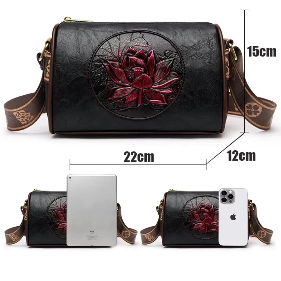 Luxury Handbag Fashion Print Large Capacity Soft Leather