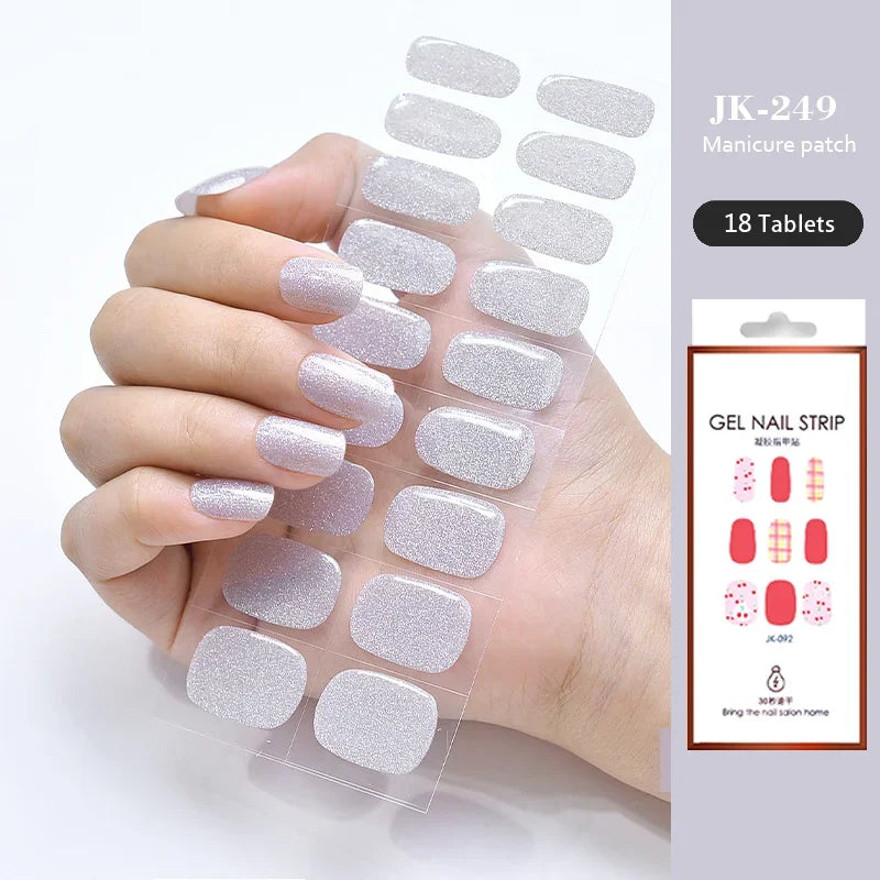 Strips Semi-cured Gel Nail Stickers Waterproof