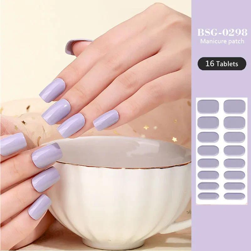 Strips Semi-cured Gel Nail Stickers Waterproof