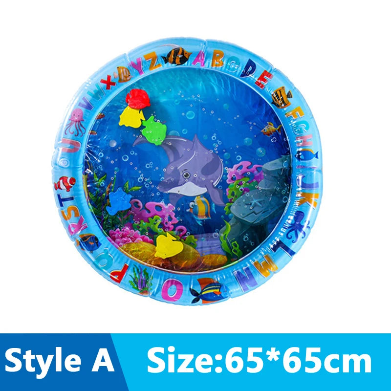 Cats Sensory Water Play Mat With Fish Thickened Inflatable Water Bed