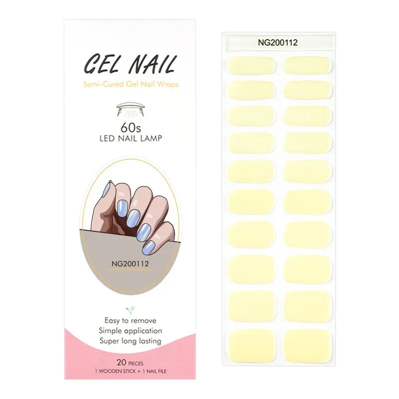 Strips Semi-cured Gel Nail Stickers Waterproof