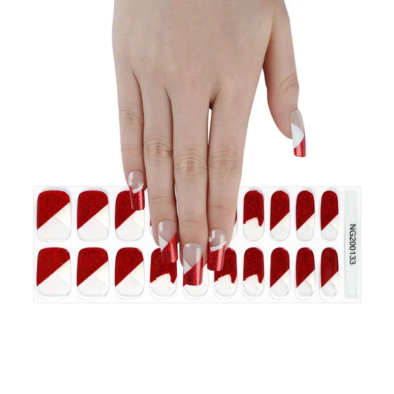 Strips Semi-cured Gel Nail Stickers Waterproof