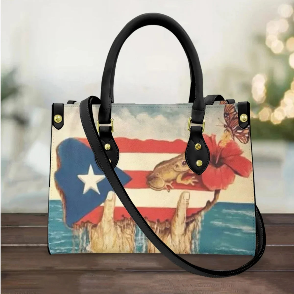 I Love Puerto Rico Design Casual Handbags Totes