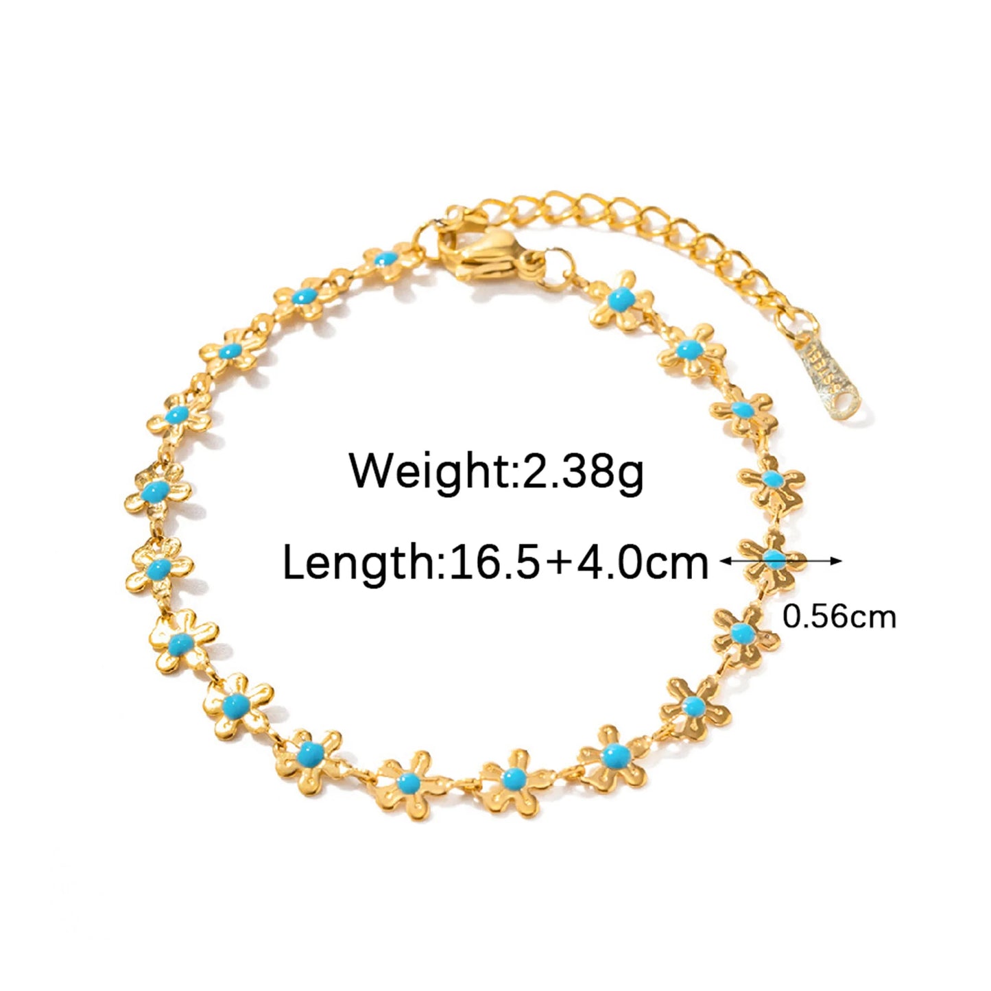 Gold Plated/ Stainless Steel Waterproof Flower Chain Jewelry Set