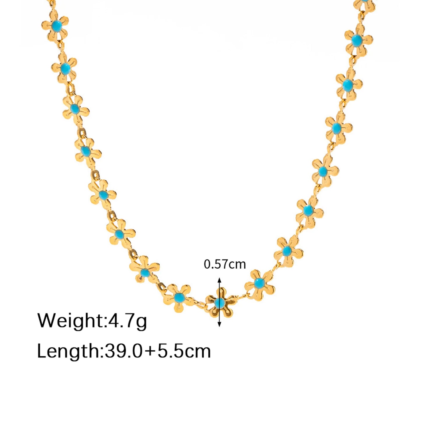 Gold Plated/ Stainless Steel Waterproof Flower Chain Jewelry Set
