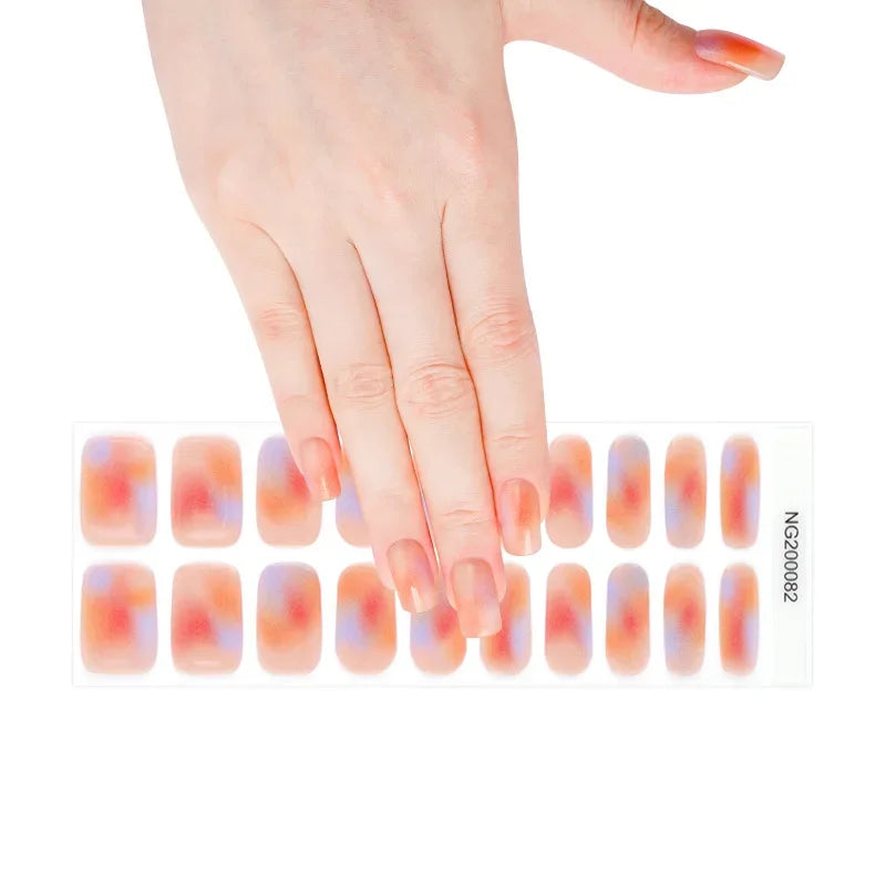 Strips Semi-cured Gel Nail Stickers Waterproof