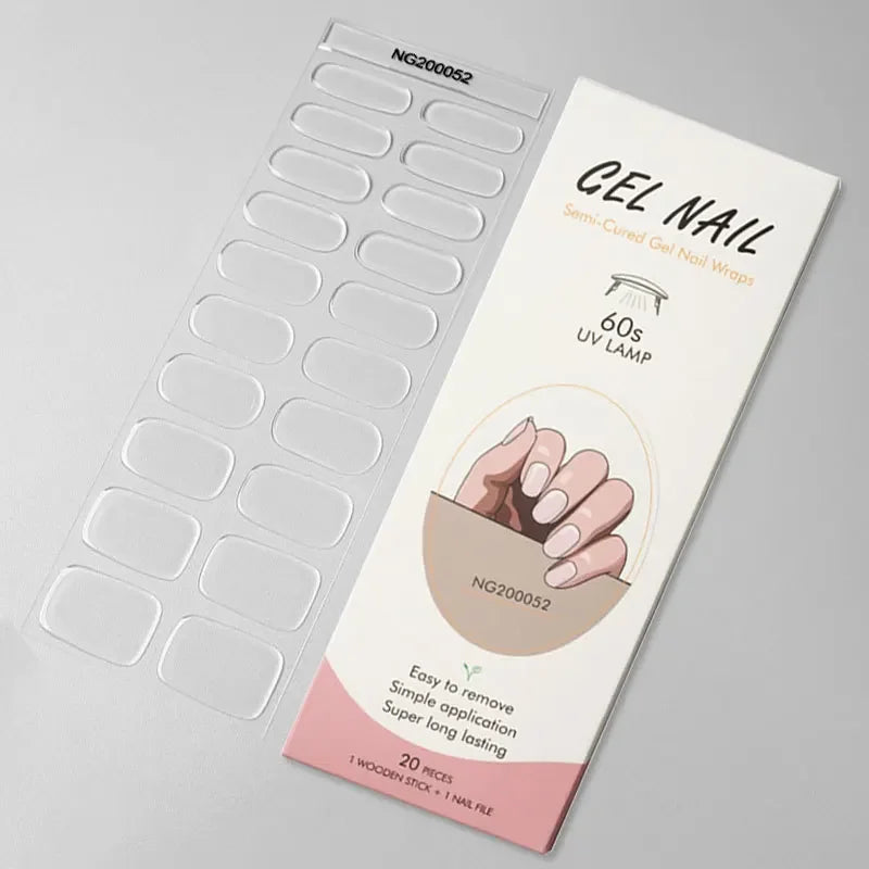 Strips Semi-cured Gel Nail Stickers Waterproof