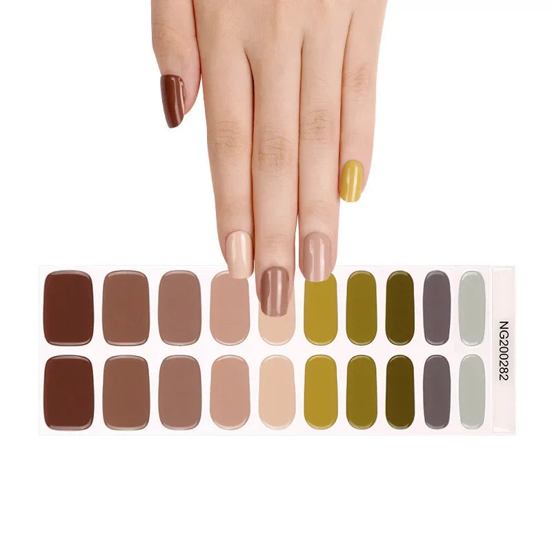 Strips Semi-cured Gel Nail Stickers Waterproof