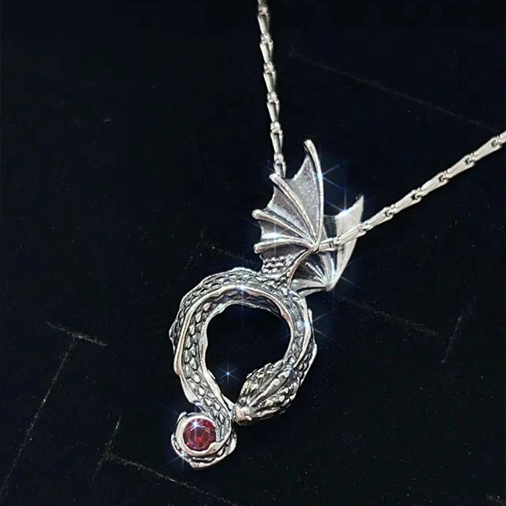 925 Sterling Silver Dragon Pendant Necklace