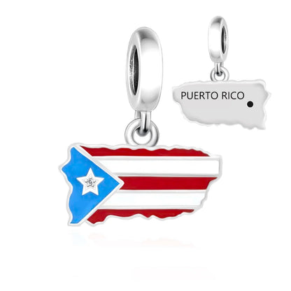925 Silver Puerto Rico Flag