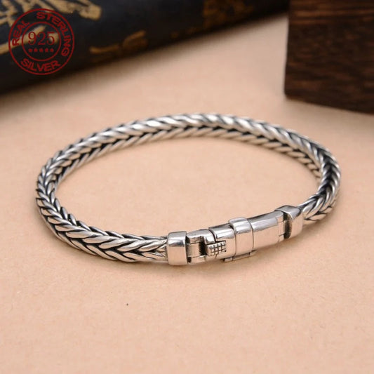 Handmade Retro Domineering Style Personality S925 Silver Bracelet