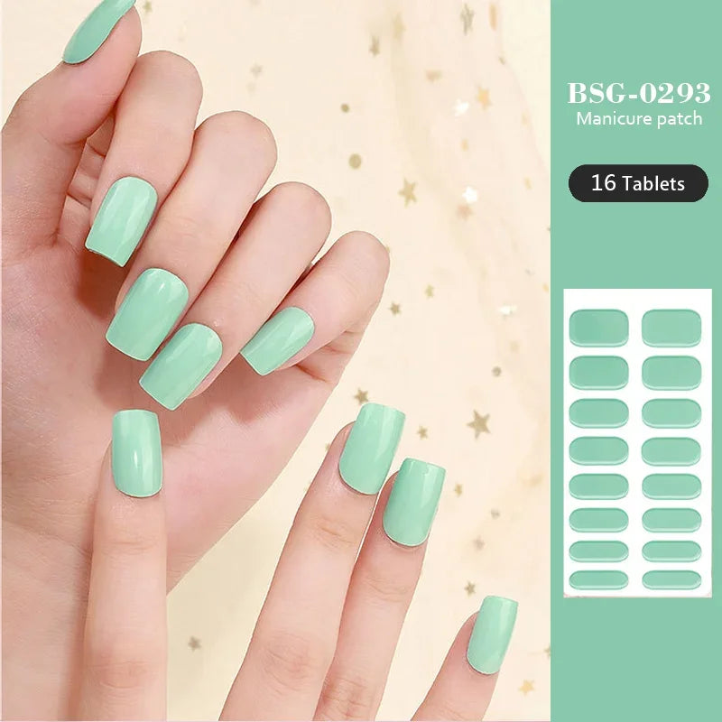 Strips Semi-cured Gel Nail Stickers Waterproof