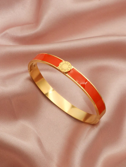 Luxury  7mm Stainless Steel Enamel Bracelet