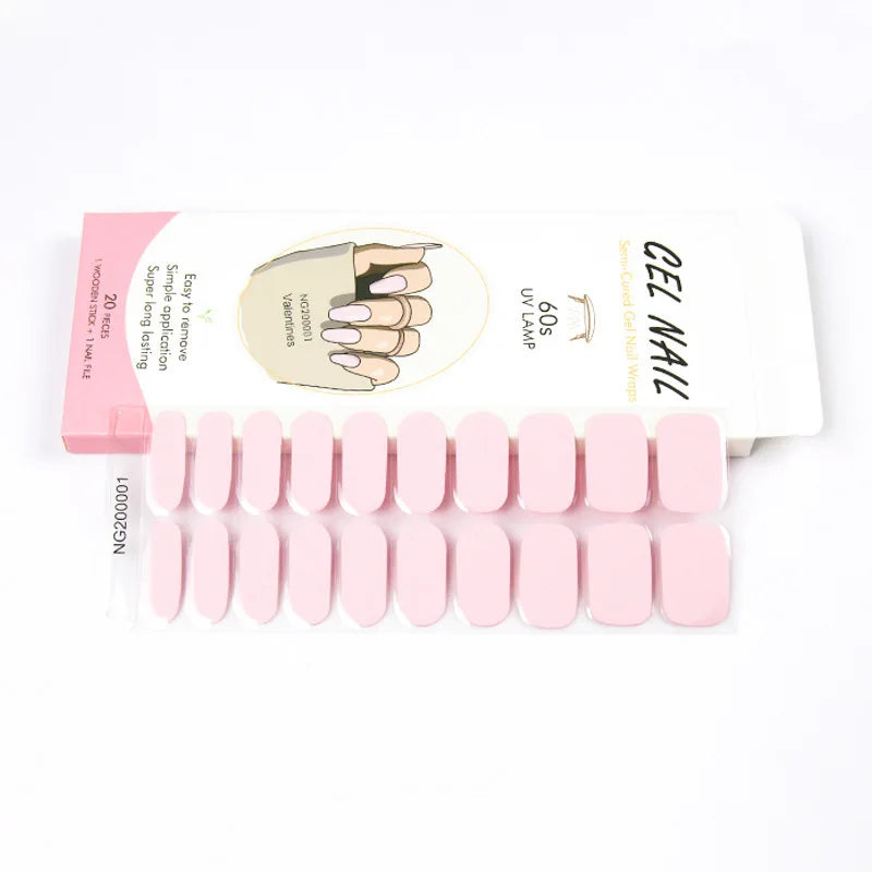 Strips Semi-cured Gel Nail Stickers Waterproof